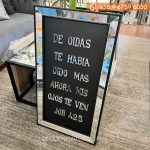 Enmarcación de obra con vidrio simple y marco espejo